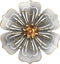 Metal Flower Wall Art Decor, 8.3" Rustic Modern Floral Sculpture for Indoor Kitchen Bedroom Living Room Outdoor