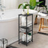 OYEAL Toilet Paper Storage Cabinet, Black Small Bathroom Side Shelf with Drawer for Bathroom, Laundry Room