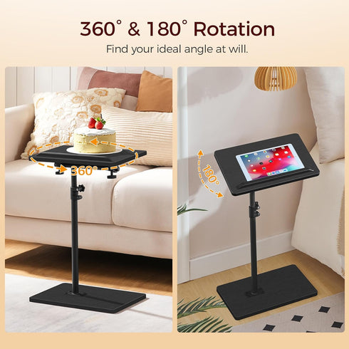 360 ETBK4501 MAHANCRIS TV Tray Table, Height Adjustable TV Trays with Swivel, Space-Saving Side Table for Couch