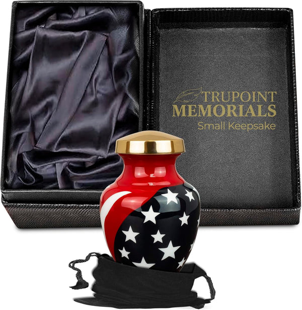Trupoint Memorials Small Urns for Human Ashes, Military Decorative Mini Cremation Urn for Veteran Adult Men and Women