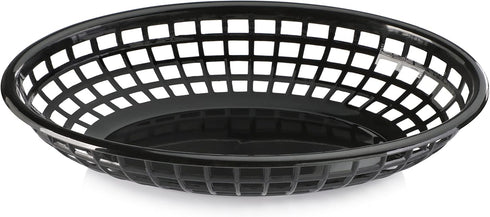 9 1/4 6 Inch Set 12, New Star Foodservice Fast Food Baskets, x Oval, of Black