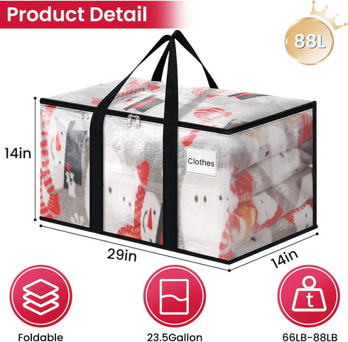 Clear Moving Bags Heavy Duty Extra Large - Moving Supplies with Reinforced Handle, Storage Bags for Packing Essentials