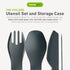 humangear GoBites Trio - Portable & Convertible Dining Ware, Travel & Camping Utensils, Gray