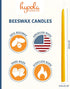 Hyoola 25 Pack Beeswax Taper Candles, Handmade, All Natural, 100% Pure Scented Bee Wax Candle, 9” Tall, Golden Yellow