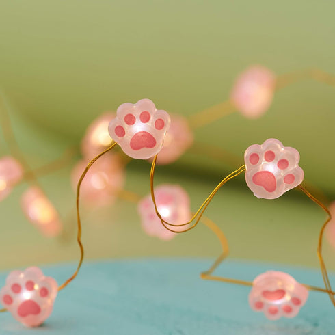 Christmas Fairy Lights Cat Paw String Lights - Cute Decorations for Cat Christmas Tree & Kids Bedroom