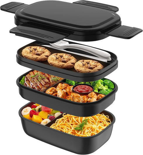 Bento Box Adult Lunch Box Containers with 8 Compartments, 51 OZ/1900ML, Microwave & Dishwasher Safe