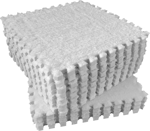 lmjclzyee 12 pcs Shaggy Soft EVA Foam Interlocking Carpet Fluffy Rugs Protective Floor