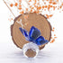 H&D Crystal Flying Butterfly Figurine with Crystal Ball Base, Cut Glass Ornament, Collectible (Blue)
