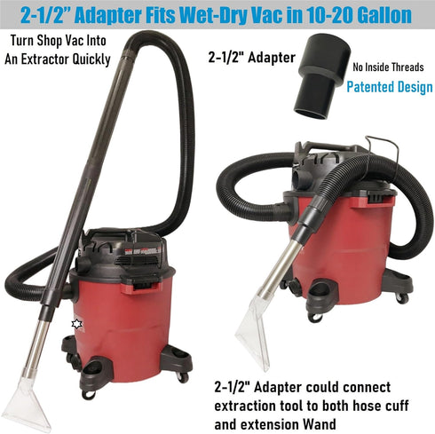 Happy Tree Universal Fit All Shop Vacs with 2-1/2", 1-7/8", & 1-1/4" Adapters for Upholstery Cleaning