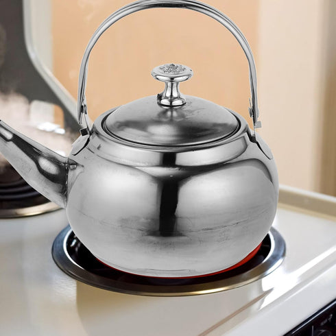 BESTonZON Whistling Tea Kettle - 14cm Stainless Steel Water Boiler with Infuser for Induction and Gas Stove