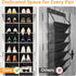 8 16 50lbs 16-24 Closet, Yecaye Tier Over the Door Shoe Organizer of Deep Compartments, Load Shoe Rack for Door