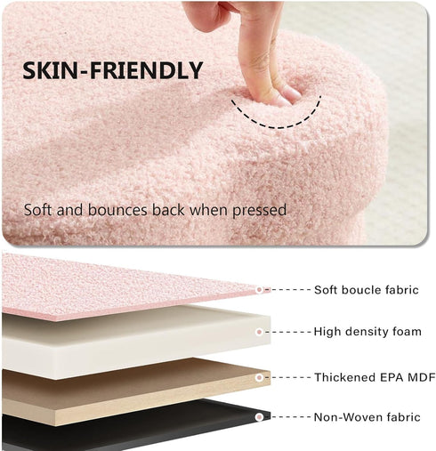 12.6" Flower Shaped Foldable Storage Ottoman,Small Foot Rest with Hidden Storage for Dorm Room/Living
