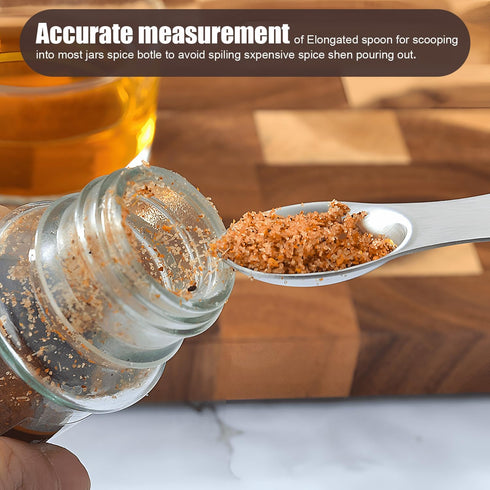 Magnetic Measuring Spoons Set of 8, Stainless Steel, Stackable Dual Sided Teaspoons and Tablespoons