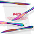 Ultra-Sharp Multi-color Serrated Steak Knives Set, 6-Piece Stainless Steel Cutlery, Dishwasher Safe (Rainbow)