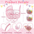 Threehoney 24 Pcs Baby Shower Mini Carriage Decoration Pink Metal Wired Fillable Candy Stroller Baby Shower Table