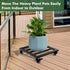 13.6 Large Metal Square Plant Caddy with Wheels Iron Wrought Rolling Plant Stand with Casters Heavy-duty Plant Dolly