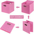 Fabric Cloth Storage Bins, Set of 3 Foldable Cube Baskets with Dual Handles for Home Bedroom Storage, Pink