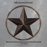 Urbalabs 13 Metal Barn Star Wall Decor, Rustic Texas Lone Star Bronze Brown Finish, Cast Wire Rope Circle Ring for