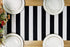 Black and White Striped Table Runner for Anniversary Dinner Party Supplies, Birthday Party Wedding Winter New Years