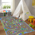 5939 3D Kids Rug, Race Track Playmat Rugs in Kids Carpet with Rubber Backing, Start and Finish line Racing Track