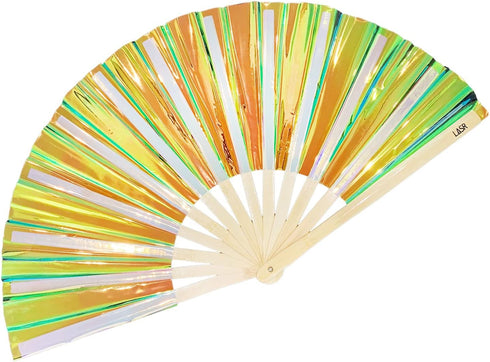 Liquid Shockwave Fluid Iridescent Hand Fan, Rave Gear, Exclusive