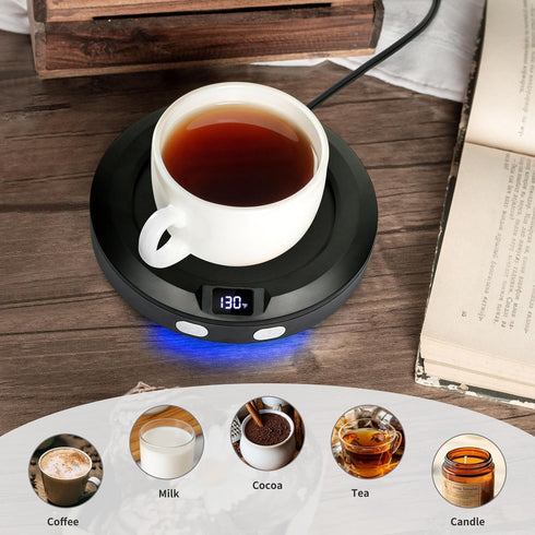 2-12H 3 Setting VOBAGA Coffee Mug Warmer with Auto Shut Off & Temperature for Desk Candle Warmer Plate Coffee