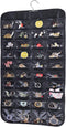 Cemueo Hanging Jewelry Organizer, Double Sided 80 Pocket Jewelry Storage Bag, 2 Layer Fabric Holder for Necklace,