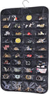 Cemueo Hanging Jewelry Organizer, Double Sided 80 Pocket Jewelry Storage Bag, 2 Layer Fabric Holder for Necklace,