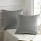 Phantoscope Pack of 2 Velvet Decorative Throw Pillow Covers - Soft Solid Square Cushion Case, Mist Grey 20 x 20 inches