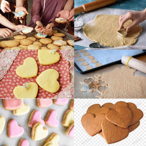 Celebration Cookie Cutter Set, 7 Piece Cake, Heart, Cupcake, Champagne, Wine Bottle, Plaque Cookie Cutters