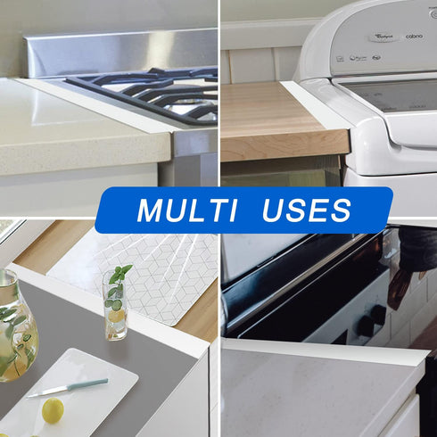 Silicone Stove Counter Gap Cover (2 Pack), Heat Resistant Kitchen Stove Gap Filler, Seals Spills Between Counters