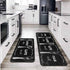 Set 2 17"x47"+17"x30" Black Kitchen Rug PCS | Non-Slip Waterproof Stain-Resistant Floor Mats | Farmhouse Style Mats