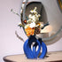 Set 2 Blue Ceramic Vase for Modern Home Decor, Matte Snuggle Hollow Flower Vase of for Table Centerpiece Office