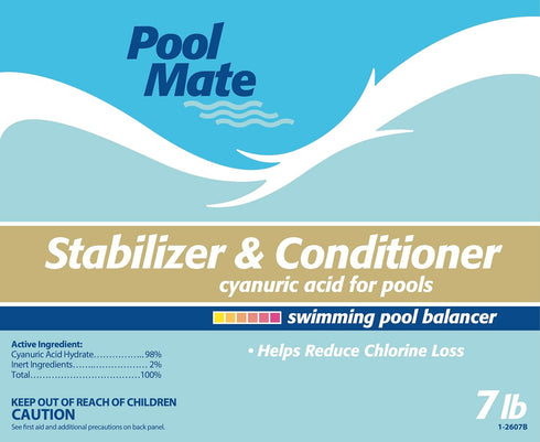 7-Pounds Pool Mate Premium Pool Stabilizer and Conditioner, Concentrated Cyanuric Acid for Pools, Helps Chlorine Last