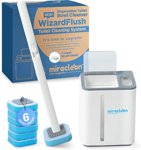 WizardFlush Toilet Brush - Disposable Toilet Bowl-Cleaner for Bathroom - Scrub Brush