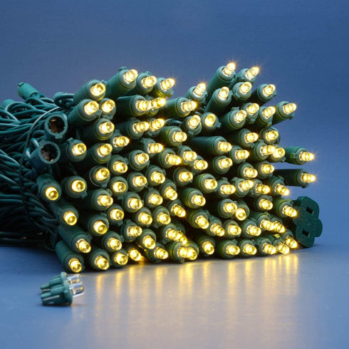 200 Count Warm White Wide Angle LED Christmas Lights, 66 ft Green Wire, UL Certified Holiday String Light Set