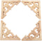 MUXSAM 4Pcs Wood Carved Appliques Onlays - Unpainted Wooden Corner Carvings for Wall Door Mirror Cabinet Decor,