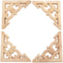 MUXSAM 4Pcs Wood Carved Appliques Onlays - Unpainted Wooden Corner Carvings for Wall Door Mirror Cabinet Decor,