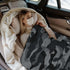 Perinsto 50"X40" Grey Black Camouflage Throw Blanket Ultra Soft Warm All Season Military Camo Decorative Fleece