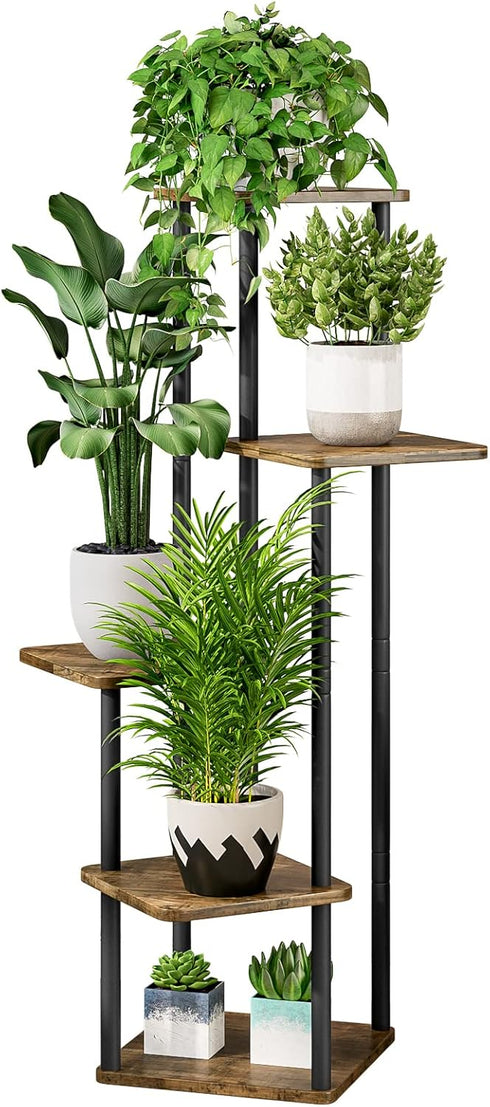 AZERPIAN Plant Stand 5 Tier Indoor Metal Flower Shelf for Multiple Plants