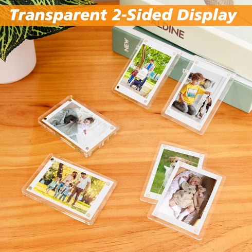 12 Packs Magnetic Picture Frame for Photos, Clear Acrylic Polaroid Frames 2.36 x 3.54 Inch
