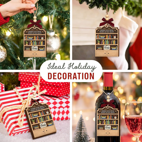 2025 Book Christmas Ornament - Wooden Books Ornaments for Christmas Tree - Book Lovers Gifts for Readers, Women, Men