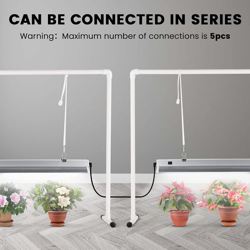 2 iPower Feet LED Grow Light Stand Natural White Full Spectrum for Indoor Plant Starting Seeds and Propagating