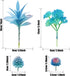 Woohome 10 PCS Artificial Succulent Plants, Unpotted Faux Succulent Assortment in Flocked Blue for Birthday Home Decor