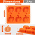 Webake Pumpkin Cake Molds, 6-Cavity Silicone Pumpkin Cake Pan for Baking Cupcake Chocolate, Pack of 2