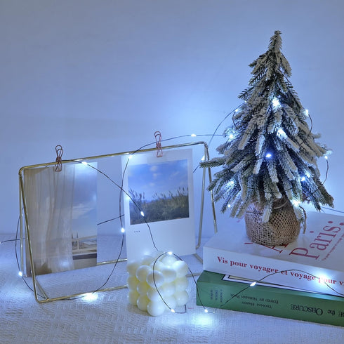 33ft 100LED JMEXSUSS White Fairy Lights Battery Operated, Green Copper Wires Christmas Lights with Remot, Twinkle Fairy