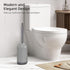 HAMITOR Toilet Bowl Brush Holder Set: Bathroom Deep Cleaning Scrubber with Curved Bristle for Dead Corner Cleaning