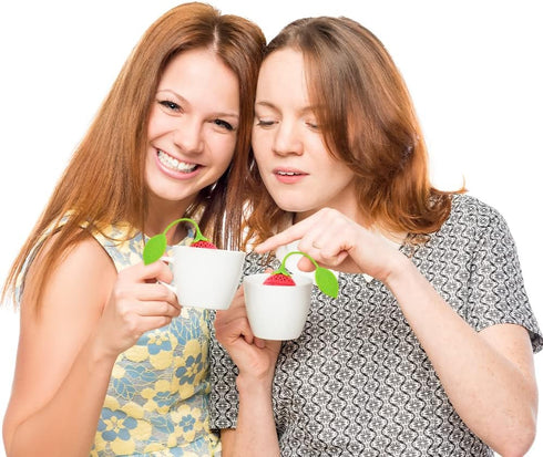8PC Silicone Tea Strainers for Loose Tea, Cute Strawberry Shape Tea Infuser Set, Tea Filters for Loose-Leaf