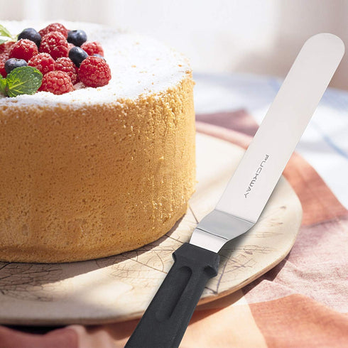 3 Metal Cake Offset Spatulas, 6, 8 & 10 Inch Frosting Angled Icing Spatula for Decorating