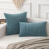 Pack 2 22x22 Inch, Kevin Textile Soft Corduroy Throw Pillow Covers of Plush Striped Decorative Square Cushion Covers